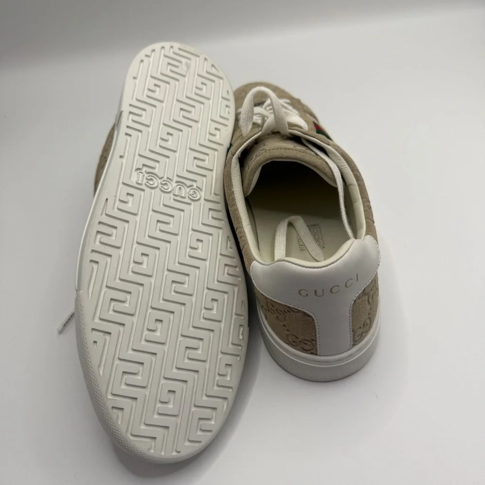 NWT Gucci Beige Ace Sneakers with Red and Green Accents size 39 fit 8.5-9US - Picture 8 of 9